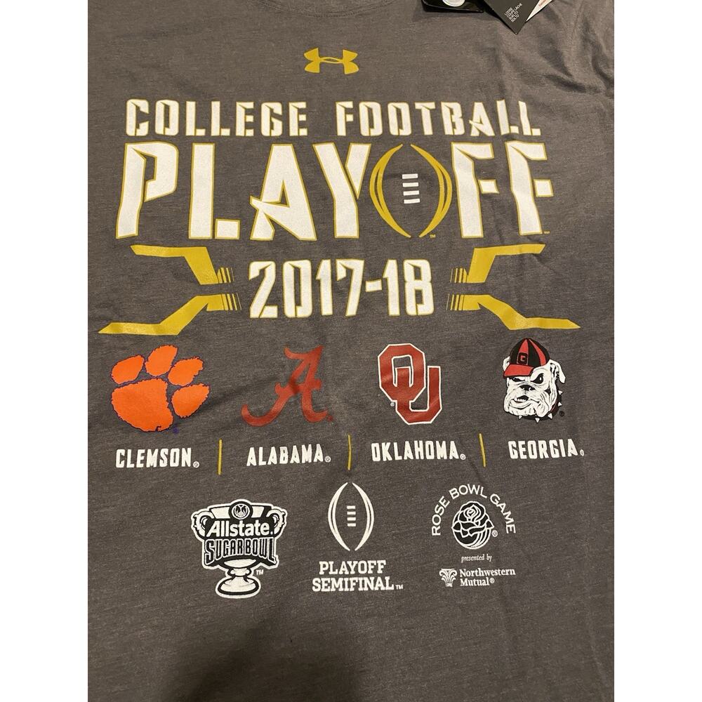 Vintage College Football Playoff Shirt 2017 Alabama Clemson Georgia Sooners XL